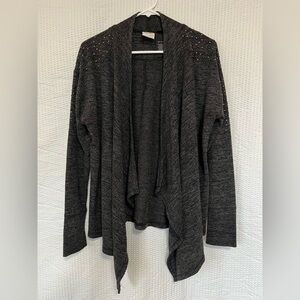 Harley-Davidson Women's Gray Studded Knit Embellished Cardigan Sweater